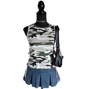 camo cami with pink ribbons
